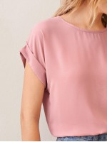 Cuffed Sleeve Solid Top