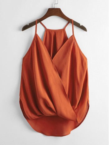 Asymmetrical Hem Wrap Cami Top