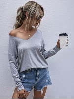 V-neck Drop Shoulder Tee