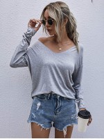 V-neck Drop Shoulder Tee