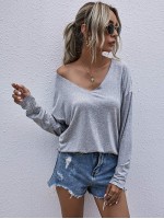 V-neck Drop Shoulder Tee