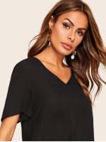 Solid V-neck Top