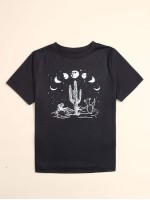 Cactus And Galaxy Print Tee