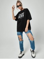 Chinese Letter Graphic Oversized Tee