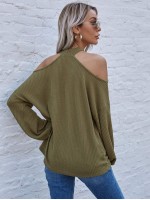 Solid Cut Out Shoulder Tee