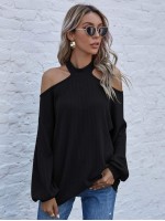 Cold Shoulder Waffle Knit Tee