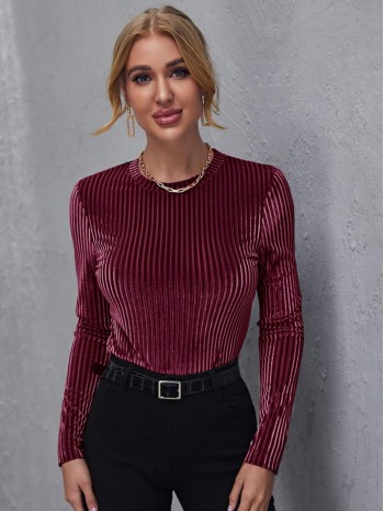 Ribbed Velvet Top