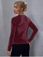 Ribbed Velvet Top