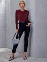 Ribbed Velvet Top