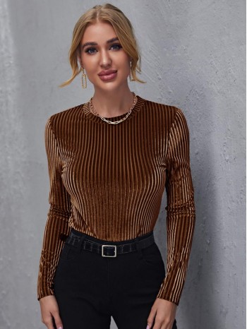 Ribbed Velvet Top