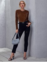 Ribbed Velvet Top