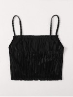 Ruched Busted Velvet Cami Top