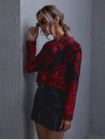 Tie Neck Floral Print Top