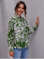 Tie Neck Floral Print Top