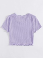 Lettuce Edge Rib-knit Tee