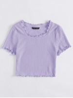 Lettuce Edge Rib-knit Tee