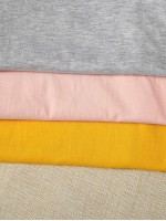 4pcs Round Neck Solid Tee