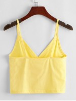 Solid Surplice Front Cami Top