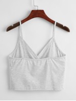 Surplice Front Solid Cami Top