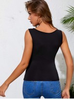 Mesh Yoke Fitted Tank Top