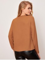 Zipper Half Placket Solid Top