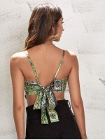 Bandana Print Tie-Back Cami Top