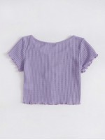 Lettuce Edge Button Front Waffle Knit Tee