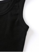 Button Detail Scoop Neck Tank Top