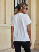 Lace Panel V-neck Tee