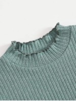 Lettuce Trim Rib-knit Top