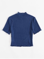 Lettuce Edge Rib-knit Tee