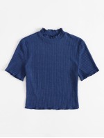 Lettuce Edge Rib-knit Tee