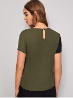 Sequin Panel Colour-block Top