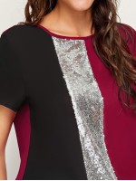 Cut-and-Sew Sequin Panel Top