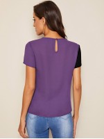 Colorblock Sequin Panel Top