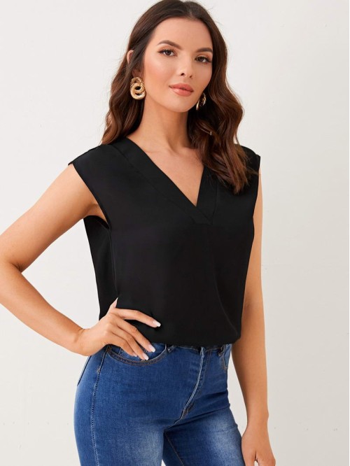 V-Neck Solid Top