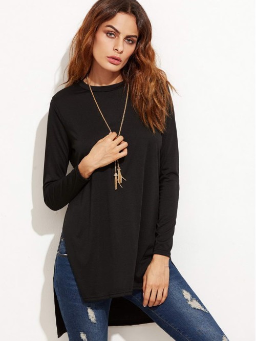 Slit Side High Low T-shirt