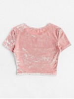 Velveteen Cropped Short Sleeve Tee