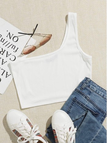 One Shoulder Crop Top