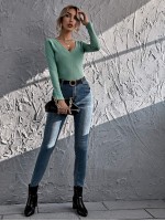 Rib-knit Solid Top