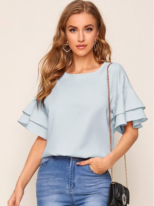 Layered Flare Sleeve Top