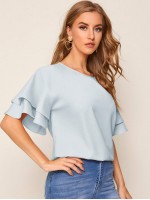 Layered Flare Sleeve Top