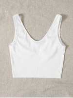 Binding Trim Rib-knit Tank Top