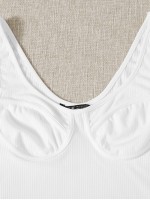 Binding Trim Rib-knit Tank Top