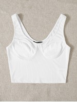 Binding Trim Rib-knit Tank Top