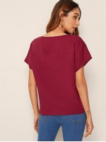 Solid Notch Neck Top