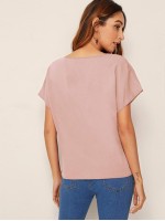 Solid Notch Neck Top