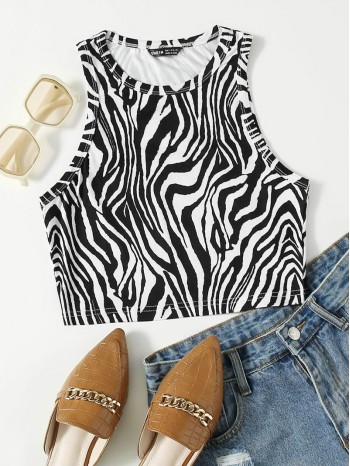 Zebra Striped Tank Top