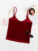 Solid Velvet Crop Cami Top