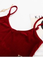 Solid Velvet Crop Cami Top